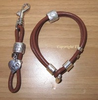 Armband+Anhänger braun 