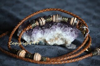 Schmuckleine sattelbraun, Paperbeads