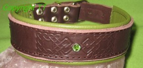 Halsband Blankleder punziert, dunkelbraun